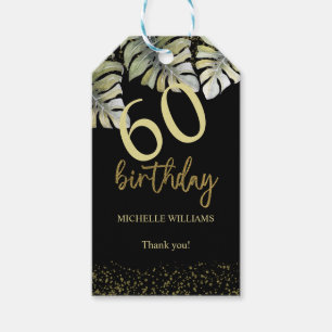 Eleganter Glitzer Gold Palm Calligraphy Geburtstag Geschenkanhänger