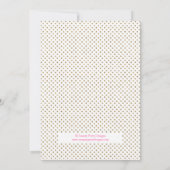 Eleganter Glitzer Gold & Rosa Einladung zum Geburt (Rückseite)