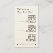 Eleganter Glitzer Gold Scannable QR Code Vielen Da Visitenkarte (Rückseite)
