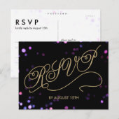 Eleganter Glitzer Gold Script UAWG Postcard Einladungspostkarte (Vorne/Hinten)