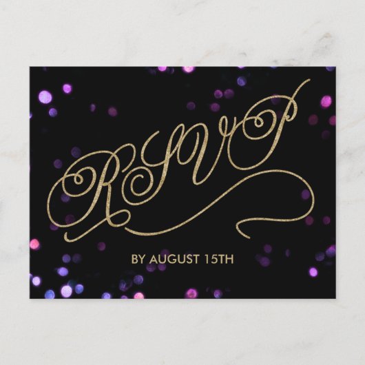 Eleganter Glitzer Gold Script UAWG Postcard Einladungspostkarte (Vorderseite)