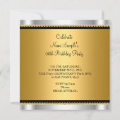 Eleganter Glitzer Gold Silver Glamour Kronier Einladung (Rückseite)