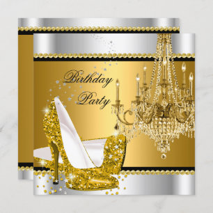 Eleganter Glitzer Gold Silver Glamour Kronier Einladung