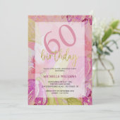 Eleganter Glitzer Goldkalligrafie Geburtstag Einladung (Stehend Vorderseite)