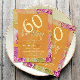 Eleganter Glitzer Goldkalligrafie Geburtstag Einladung