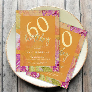 Eleganter Glitzer Goldkalligrafie Geburtstag Einladung