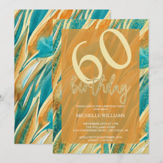 Eleganter Glitzer Goldkalligrafie Geburtstag Einladung
