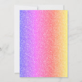 Eleganter Glitzer Grad Cap Bunter Glitzer Einladung (Rückseite)