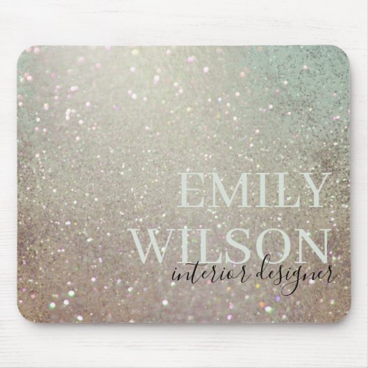 Eleganter Glitzer Green Pink Aqua Shiny Shimmer Mousepad (Vorne)