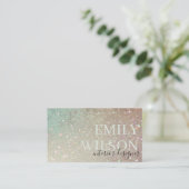 Eleganter Glitzer Green Pink Aqua Shiny Shimmer Visitenkarte (Stehend Vorderseite)