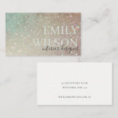 Eleganter Glitzer Green Pink Aqua Shiny Shimmer Visitenkarte (Vorne/Hinten)