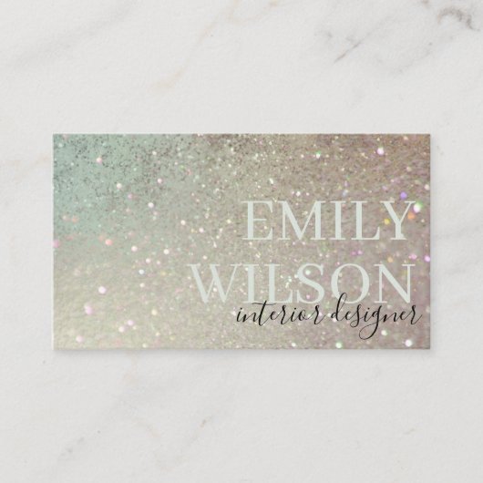 Eleganter Glitzer Green Pink Aqua Shiny Shimmer Visitenkarte (Vorderseite)