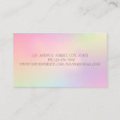 Eleganter Glitzer Headphone DJ, Confetti Hologrphi Visitenkarte (Rückseite)