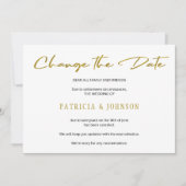 Eleganter Glitzer Hochzeit ändern das Datum Save The Date (Vorderseite)