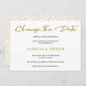 Eleganter Glitzer Hochzeit ändern das Datum Save The Date (Vorne/Hinten)