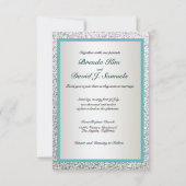 Eleganter Glitzer Hochzeit Einladung (Vorderseite)