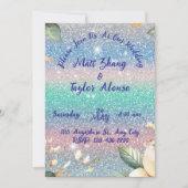 Eleganter Glitzer Hochzeit Einladung (Vorderseite)