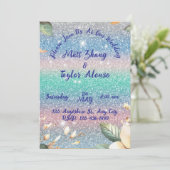 Eleganter Glitzer Hochzeit Einladung (Stehend Vorderseite)