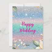 Eleganter Glitzer Hochzeit Einladung (Rückseite)