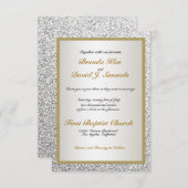 Eleganter Glitzer Hochzeit Einladung (Vorne/Hinten)