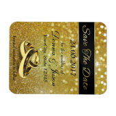 Eleganter Glitzer Hochzeitrennen speichern das Dat Magnet (Horizontal)