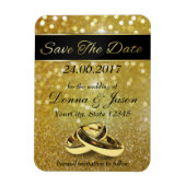 Eleganter Glitzer Hochzeitrennen speichern das Dat Magnet (Vertikal)