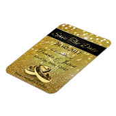 Eleganter Glitzer Hochzeitrennen speichern das Dat Magnet (Linke Seite)