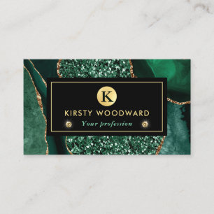 Eleganter Glitzer im Grünen und im Gold Visitenkarte