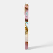 Eleganter Glitzer in Rosa, Blau, Gold und Silber iPhone 15 Hülle (Linke Seite)