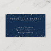 Eleganter Glitzer Konfetti Klassik Marine Blau Visitenkarte (Rückseite)