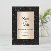 Eleganter Glitzer-Konfetti Save the Date Einladung (Stehend Vorderseite)