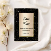 Eleganter Glitzer-Konfetti Save the Date Einladung
