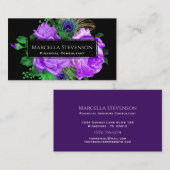 Eleganter Glitzer Lavender Black Visitenkarte (Vorne/Hinten)