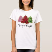 Eleganter Glitzer-Leopard-Weihnachtsbaum T-Shirt (Vorderseite)