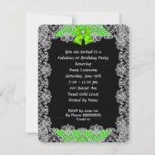 Eleganter Glitzer Lime Green Stiletto Fabulous Par Einladung (Rückseite)