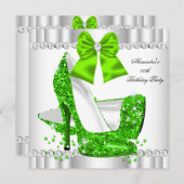 Eleganter Glitzer Limoner Glamour Einladung (Vorne/Hinten)