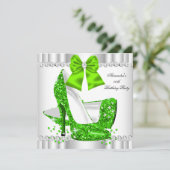 Eleganter Glitzer Limoner Glamour Einladung (Stehend Vorderseite)