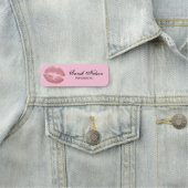 Eleganter Glitzer Lips Makeup Name Tag Namensschild (Beispiel)