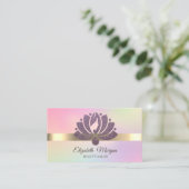 Eleganter Glitzer Lotus Blume Makeup Holographic Visitenkarte (Stehend Vorderseite)