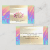 Eleganter Glitzer Lotus Holographic Yoga Instructo Visitenkarte (Vorne/Hinten)