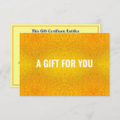 Eleganter Glitzer & Luxus Gold Geschenkgutschein (Vorne/Hinten)