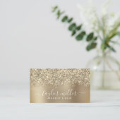 Eleganter Glitzer-Make-up Visitenkarte (Stehend Vorderseite)