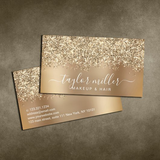 Eleganter Glitzer-Make-up Visitenkarte