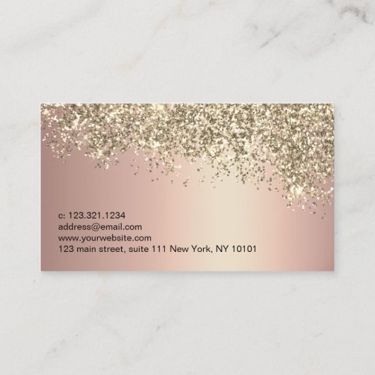 Eleganter Glitzer-Make-up Visitenkarte (Rückseite)
