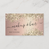 Eleganter Glitzer-Make-up Visitenkarte (Vorderseite)