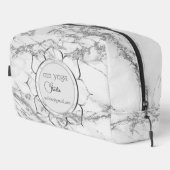 Eleganter Glitzer Marble Lotus Mandala Branding Waschbeutel (Rechte Ecke)