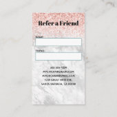 Eleganter Glitzer Marble Salon Wellness-Center Ref Visitenkarte (Rückseite)