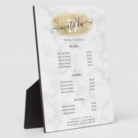 Eleganter Glitzer-Marmor-Makeup-Künstler Fotoplatte (Seite)