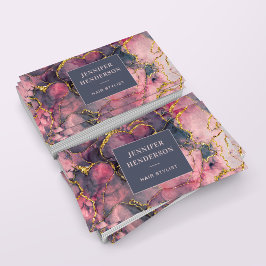 Eleganter Glitzer Marmor Rosa Rose Beruflich Visitenkarte