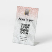 Eleganter Glitzer-Marmorscan zum Bezahlen von QR-C Sockelschild (Vorderseite)